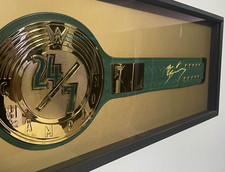 BAD BUNNY AUTOGRAPH WWE 24/7 Championship Title Belt Signed With COA and Framed