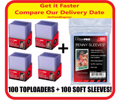 Top Loader 100 Ultra Pro 35pt Clear TopLoaders 100 Penny Sleeves - Rigid PVC Card Protectors For Trading Cards Rigid Card Holders - Foto 14