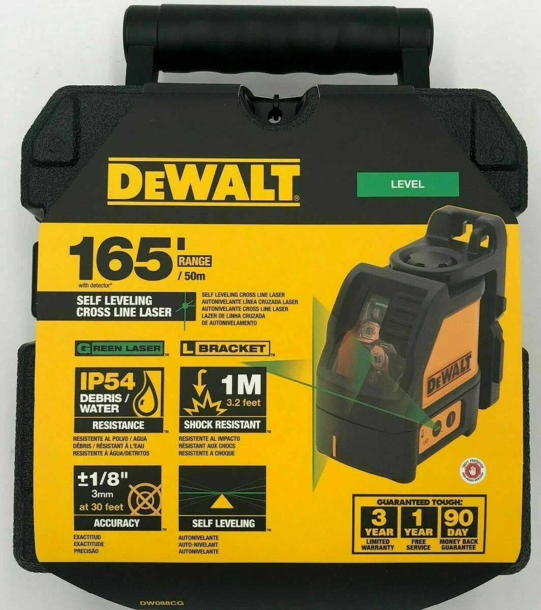 DeWalt DW088CG Green Cross Line Laser w Bracket New in the Box 2 DAY SHIPPING