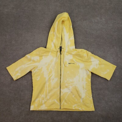 Polo Jeans Co Full Zip Hoodie Youth Girls Large Yellow Long Sleeve 3/4 Sleeve