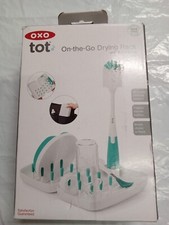 OXO TOT On-The-Go Drying Rack With Bottle Brush GREEN  WHITE Open Box