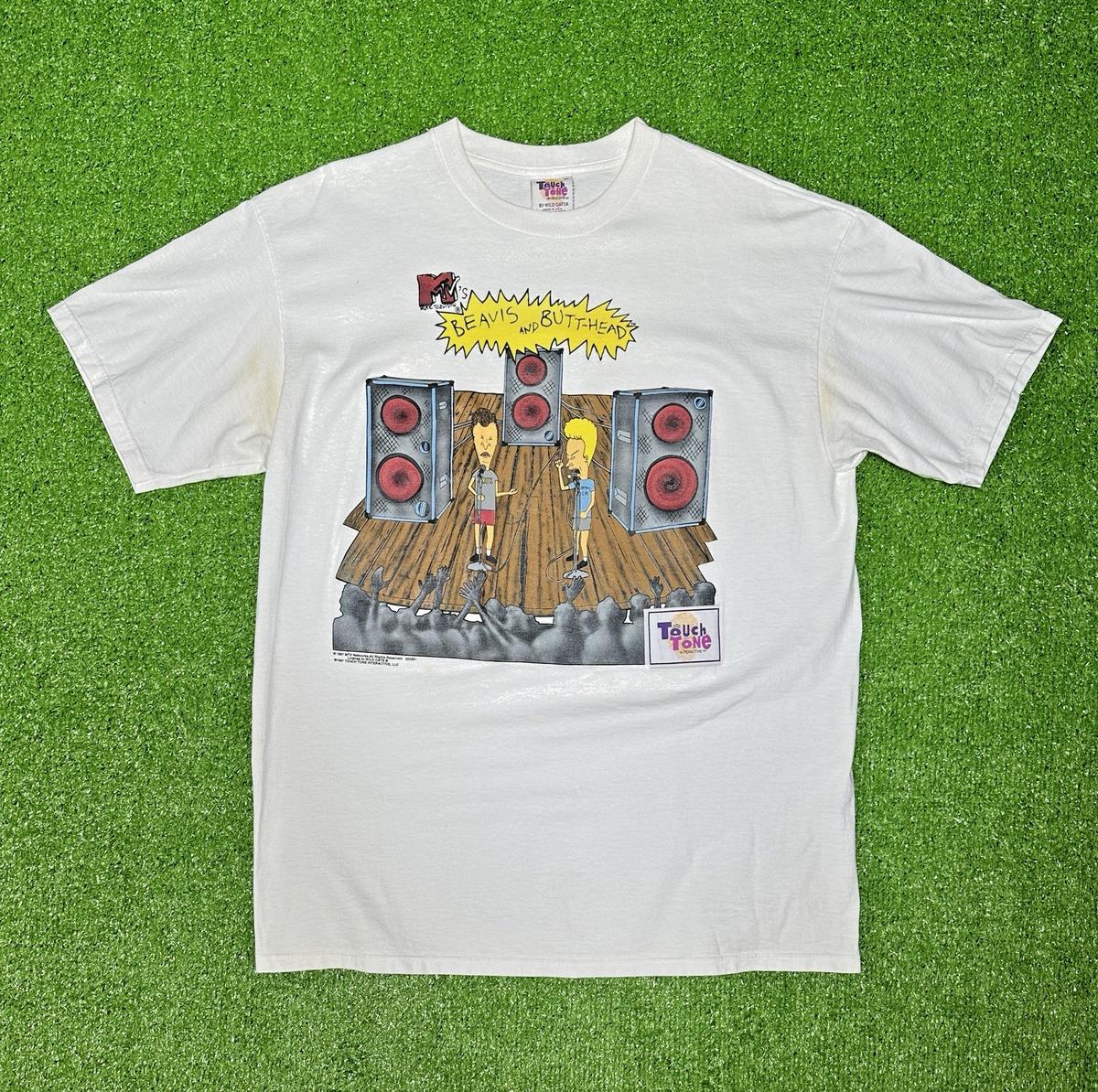 Vintage 1997 Wild Oats Touch Tone Beavis And Butt Head T Shirt