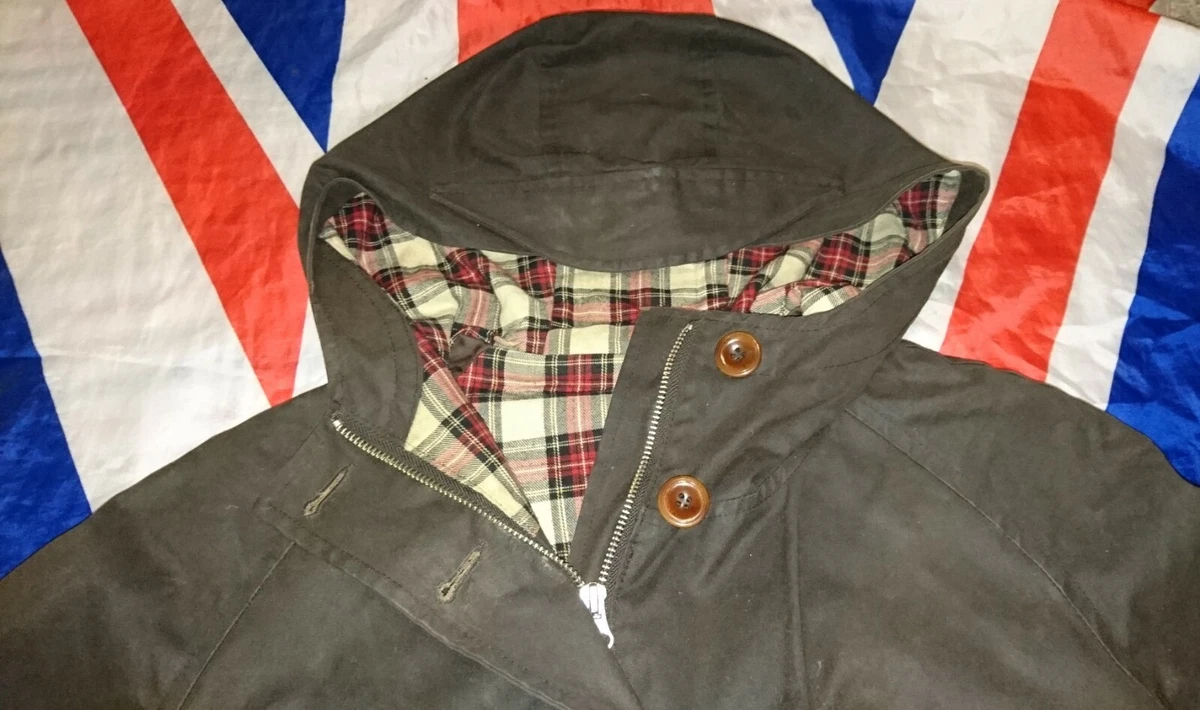Rare Dr Doc Martens British Millerain Brown Waxed Cotton Jacket Coat Skin Punk S