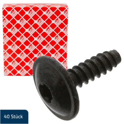 40x febi TORX Schraube Karosserie mit Scheibe TX25 4,8x16x15mm für VAG N90775001