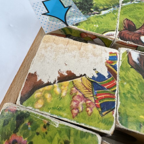 Vintage Bilderbaukasten Holzwurfel German Picture Cubes Wood Puzzle Blocks - Picture 23 of 24