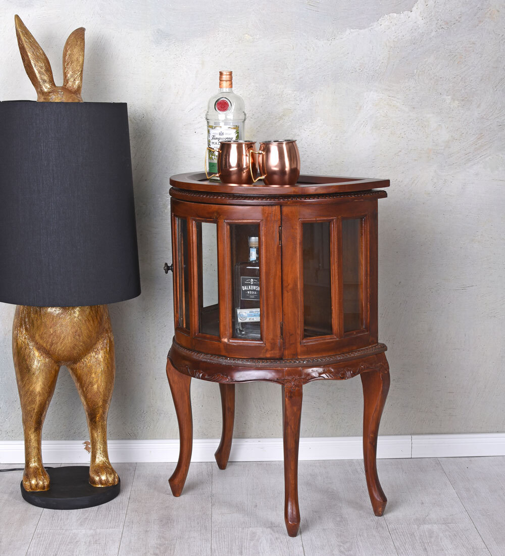 Drinks BAR Car Mahogany Tray Table Melina Wine Rack Minibar