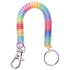 Mini Skater 7 inch Retractable Spiral Spring Coil Keychain Theftproof Anti