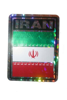 IRAN WITH TULIP COUNTRY FLAG VINYL CAR BUMPER STICKERS  4'' X 3'' INCH NEW