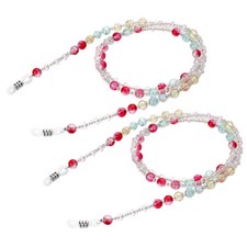  2 PCS Old Lady Glasses with Chain for Kids Eyeglass Necklace