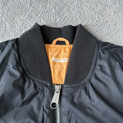 Palace Thinsulate tri ferg orange big logo bomber jacket black
