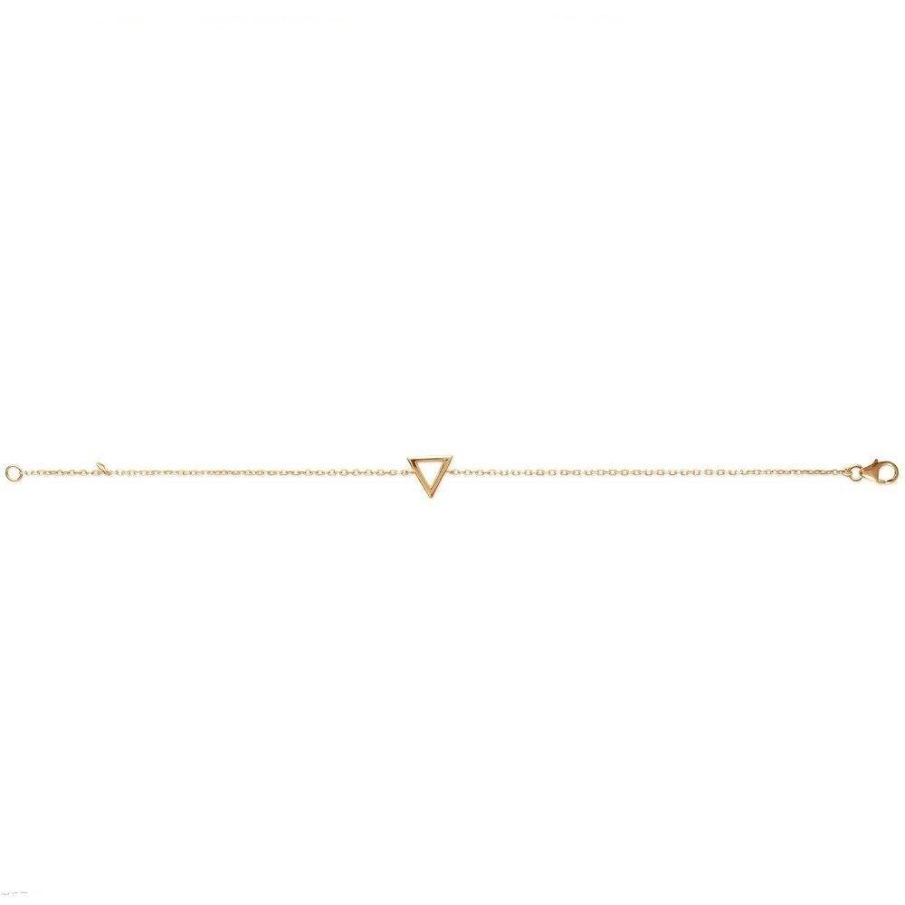 Bracelet plaqué or 750/000 anti-allergie, fini les irritations avec ce triangle 18cm sans nickel