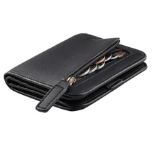 Men Bifold Wallet Pocket Leather Slim Wallet Mini Purse Rfid Blocking Black