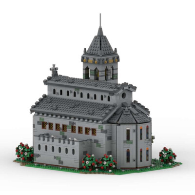 ZITIANYOUBUILD Medieval Cathedral Model with Tower Clock Modular Building 2832