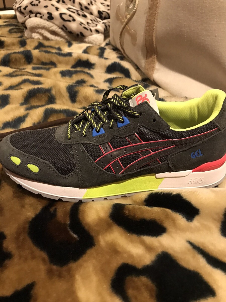 Asics GEL-Lyte Neon Casual Shoes Black/Lime/Bright Orange  display picture 3
