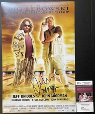 Jeff Bridges & Julianne Moore Signed 12x18 Photo The Big Lebowski Photo JSA COA