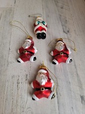 Santa star shaped blown glass ornament Xmas set