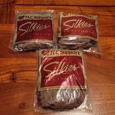 VTG Silkies Pantyhose Total Leg Control TLC 222 Medium Beige Lot of 3 NOS NIP