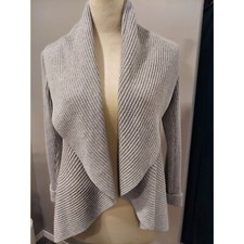 Gray Shawl Collar Long Sleeve Cardigan Size S 38 