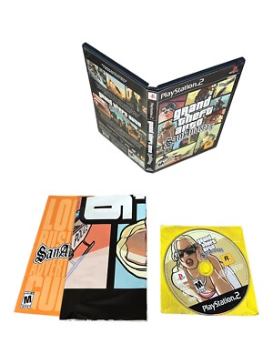 Sony PlayStation 2 PS2 CIB COMPLETE GTA Grand Theft Auto: San Andreas w ...