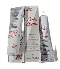 2 tubes of Wella color charm permanent gel conditioning hair color; 2oz each