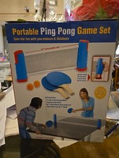 Portable Ping Pong Game Set - Full 5 Pc Ping Pong Set Paddle Ball & Net Set