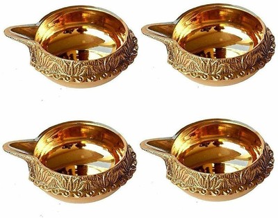 Diwali Messing Puja Teller Set Mit 4 Kuber Laxmi Diyas - Hindu Gebets-Set Für Festtage