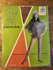 Vintage Panty Hose 756 CINNAMON LONG 5  4  - 5  6  Seamless Stretch Mesh