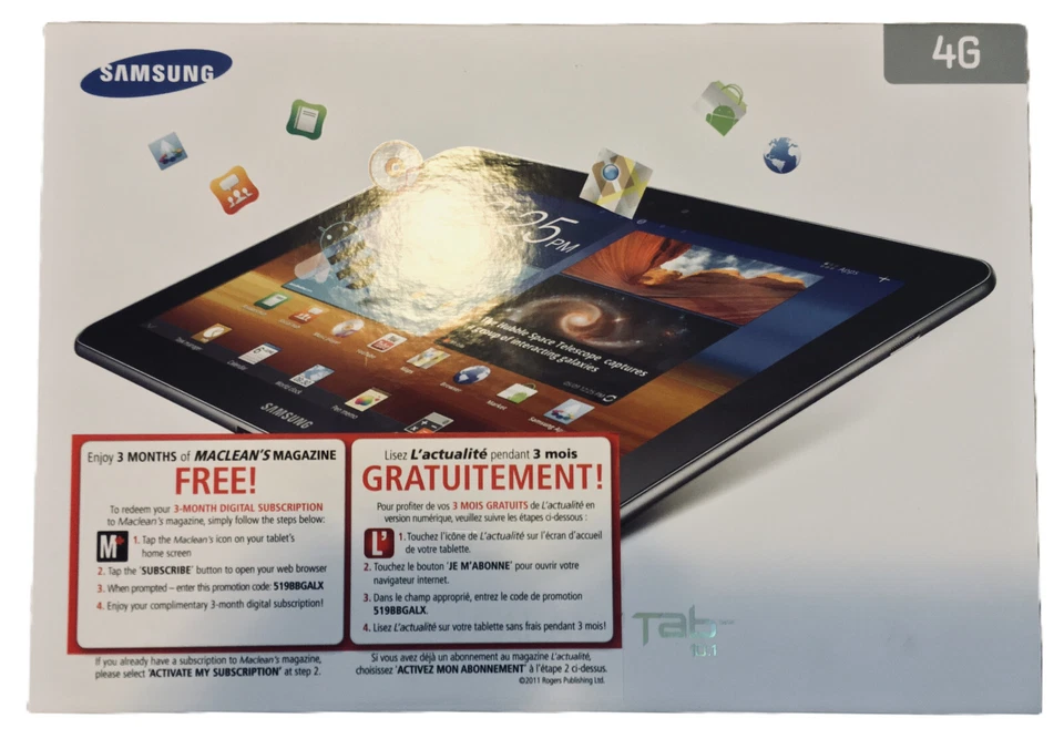 Samsung Galaxy Tab 10.1 GT-P7500/M16 Tablet + Accessories - Image 2 of 4