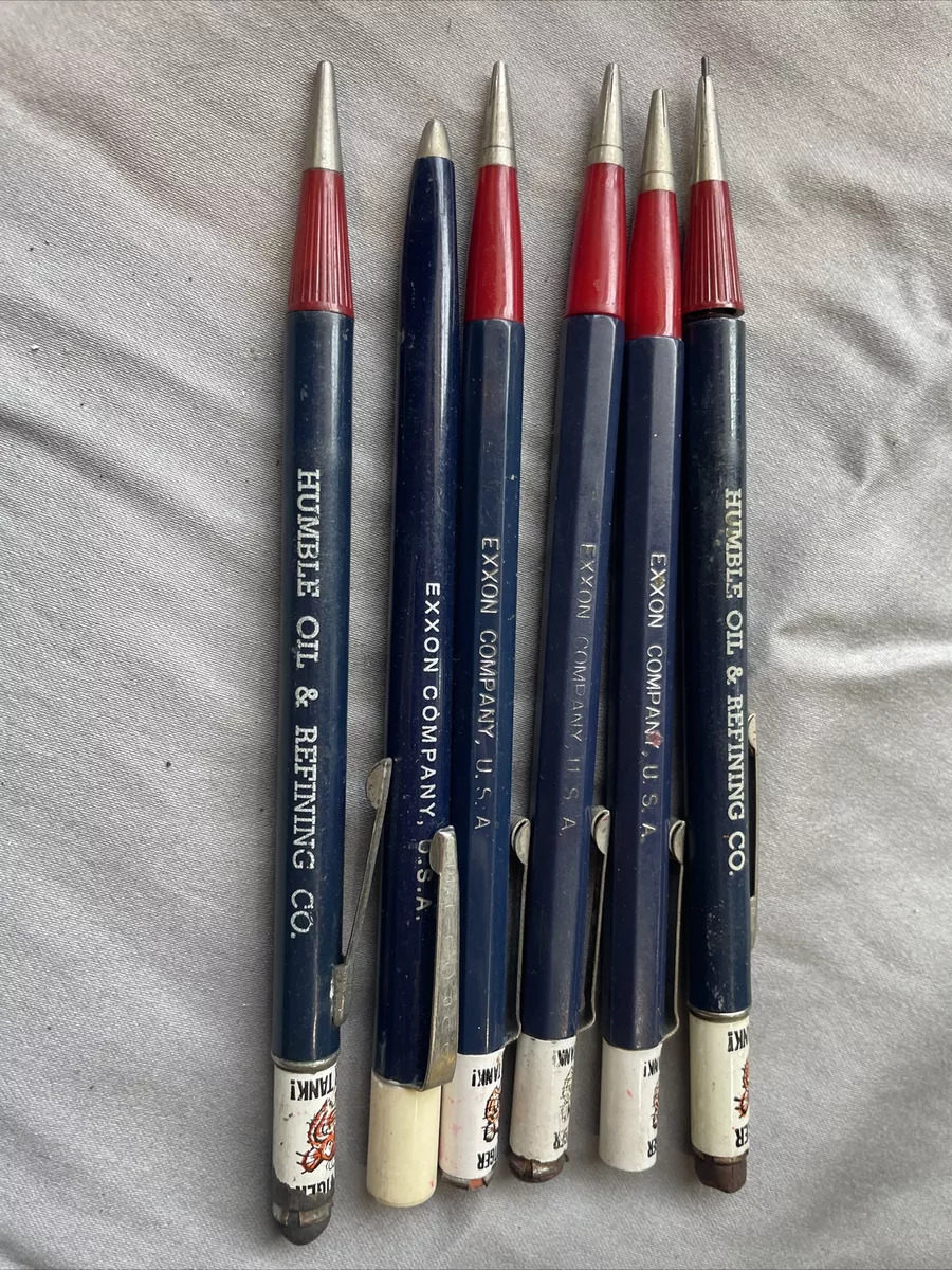 LOT Of 6 Vintage Mechanical Pencils Humble Oil & Refining Co