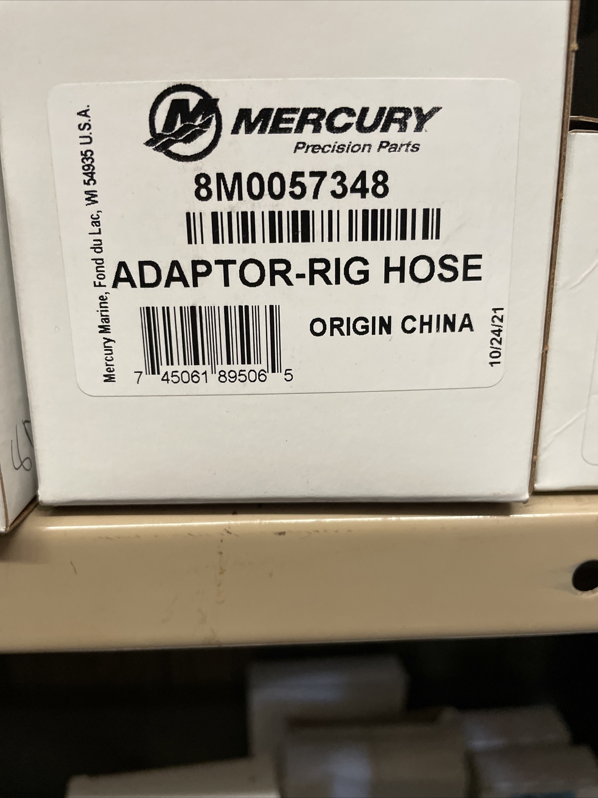 Mercury Mercruiser Quicksilver OEM Part # 8M0057348 Adaptor-rig 