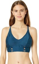 Jessica Simpson NWT Cropped Cami swim Bikini Top Dark Navy Size S US SIze 6-8 