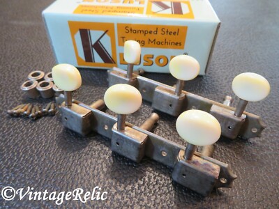 aged Kluson SUPREME nickel tuners RELIC'D fit Gibson Les Paul Jr Spec KTS-3P-NP