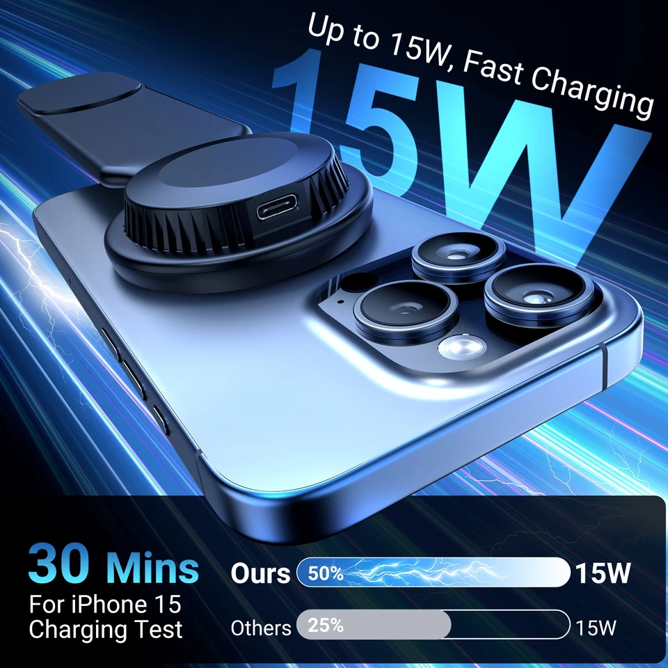 Magsafe Car Mount Charger for iPhone Magnetic Phone Holder 15W Fast Charging - Image 3 of 4