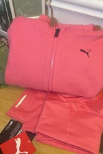 PUMA Training DryCell Zip Hoodie & High Waist Leggings 2pc Set Pink Small NWT
