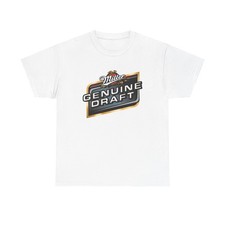 Miller Genuine Draft Beer Graphic T Shirt Vintage Unisex Heavy Cotton Tee