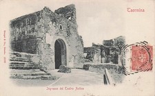 32-135) CARTOLINA TAORMINA INGRESSO TEATRO ANTICO VIAGGIATA