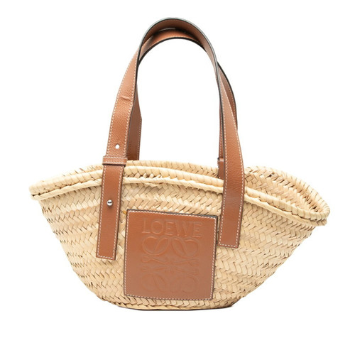 Loewe Anagram Basket Bag Handbag, Natural Brown Leather Palm Leaf ... GZl1inmx