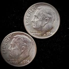 90% Silver - UNC 1964 Roosevelt Dime - 2 Dimes - Uncirculated Condition - 03-8