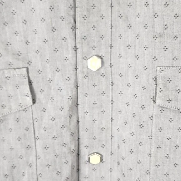 Acorn by Bob Goldfeder Gray Dots Print Hexagon Snap Western Shirt | Men's L - Image 2 of 4