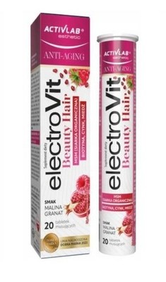 ACTIVLAB ElektroVit Beauty Hair 20 Brausetab. gesundes Haar, Himbeer-Granatapfel