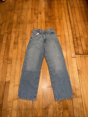 Levi's High Waisted Straight Jean Womens 26 Relaxed Light Wash Cotton Hemp 26x29