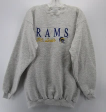 VINTAGE St Louis Rams Sweatshirt Boys XL Gray Logo 7 Heavy Weight NFL Team USA *