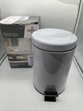 Zeller 18207 Pedal Bin with Metal Decoration, 16.8 X 16.8 X 26 cm 3 litres cap
