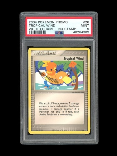 Pokemon PSA 9 MINT 2004 Tropical Wind World Championship Card Black Star 26