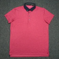 Greyson Shirt Mens Large Pink Red Abstract Geo Performance Polo Short Sleeve
