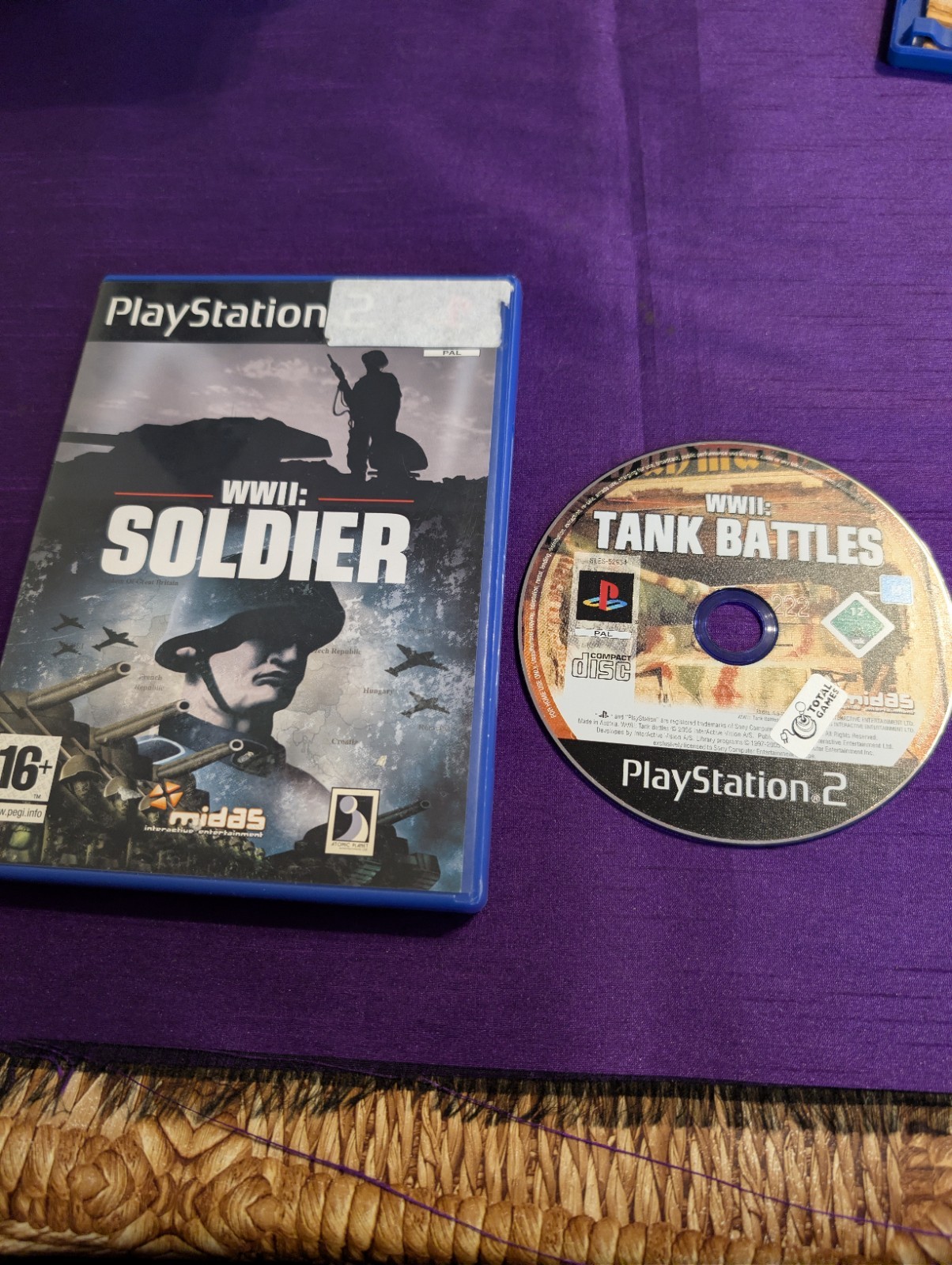WWII SOLDIER & Tank battles PlayStation 2 PS2 game with manual, read details