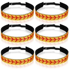 6 PCS Softball Headband Girls Youth Adjustable Elastic Non Slip Accessories
