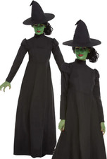 Wicked Witch Costume Ladies Halloween Fancy Dress Witches Outfit UK 4-18