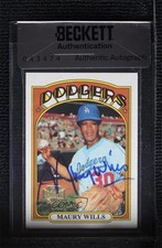 BAS 2001 Topps Archives Maury Wills #395 Authentic Auto ow6