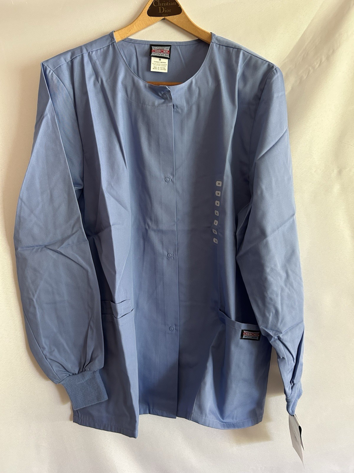 Cherokee Authentic Workwear Scrub Jacket Size Medium Blue Bu